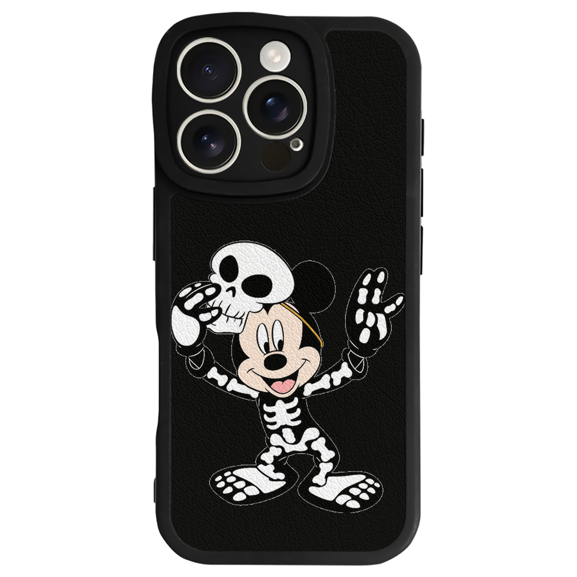（画像用） ミッキーマウス Mickey Mouse 【iPhone 16シリーズ対応】シリコンスマホケース（レザー調） 材質：シリコン